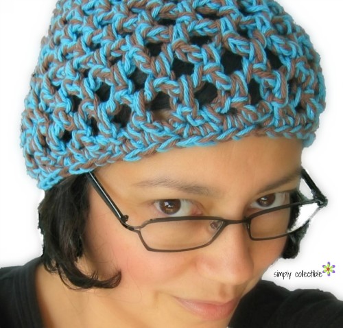 Penelopes Beach Beanie in cotton - free crochet pattern by Simply Collectible - Beach-Beanie-in-cotton-free-crochet-pattern-by-Simply-Collectible-e1430139853281