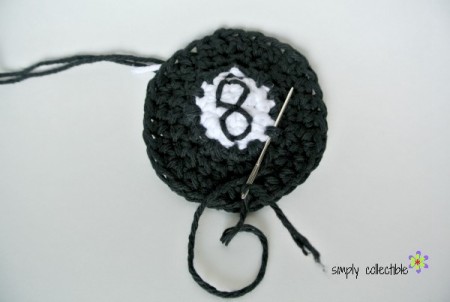 8-ball Coaster & Applique or Cup Holder Liner - Free Crochet Pattern by Simply Collectible