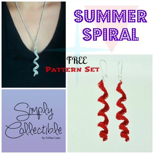Summer Spiral Earrings & Necklace Set | Free pattern and custom gifts by Simply Collectible 