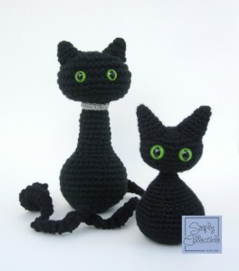 Hallie Cat & Kitten Amigurumi #crochet pattern by Celina Lane, SimplyCollectibleCrochet.com