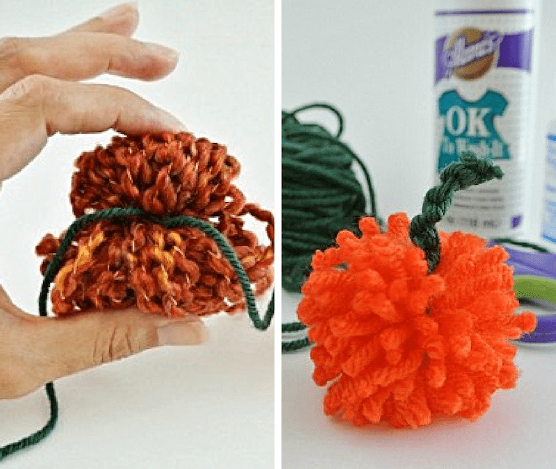 Easy Peasy Pompom Pumpkins Yarn Crafts