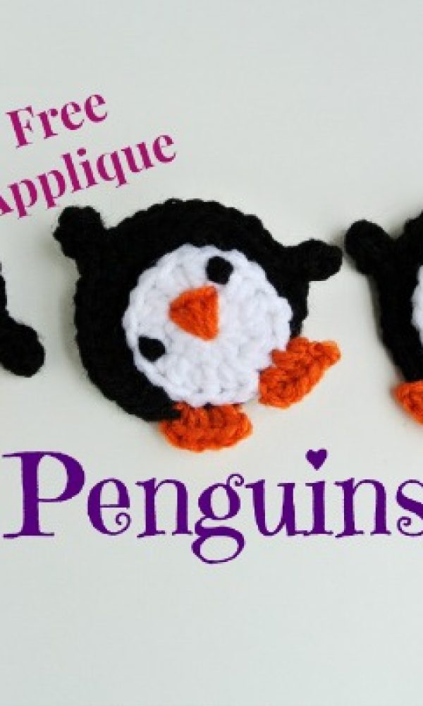 Playful Penguin Crochet Applique Pattern or Ornament