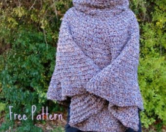Cowl Hooded Poncho – free crochet poncho pattern [Girls, Teens, Women, and Plus Sizes]
