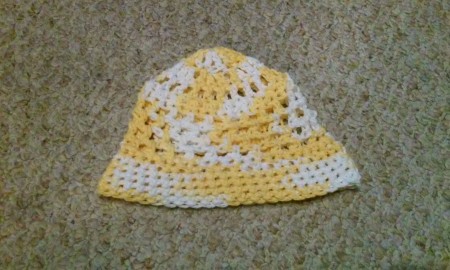 Coraline's Sun Hat - (Infant size) free crochet pattern - How quickly it made up, I was done within an hour and a half! (and that was with a snack break, lol)