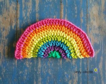 Rainbow Daze free Washcloth/ Dishcloth crochet pattern