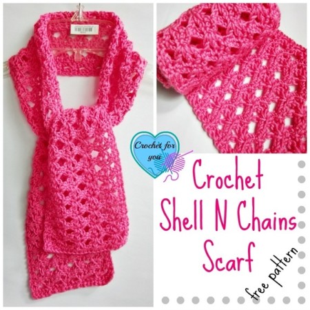 Crochet Shell and Chains - and MORE Free One-Skein crochet patterns compiled by Simply Collectible