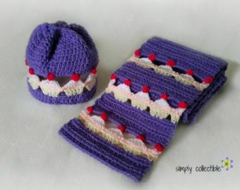 Adorable Cupcake Lovers Beanie and Scarf Set – Infant to Adult