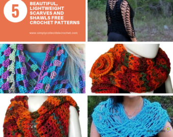 5 Beautiful, Lightweight Scarves and Shawls free crochet patterns
