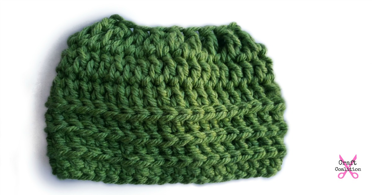 Super Bulky Oversized Messy Bun Hat crochet pattern by Celina Lane, CraftCoaltion.com