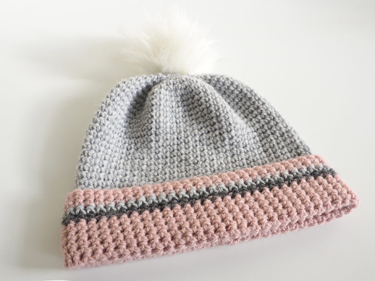 Simple Slouch or Pom Pom Beanie Hat Crochet Pattern • Simply ...
