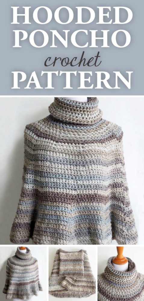 This easy crochet poncho will keep you warm and cozy! #crochetpattern #crochetponcho #crochetlove #crochetponchopattern