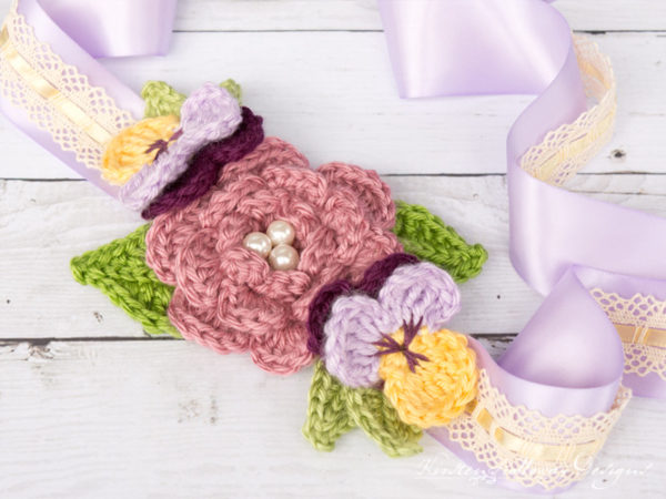 April Flowers Crochet Headband