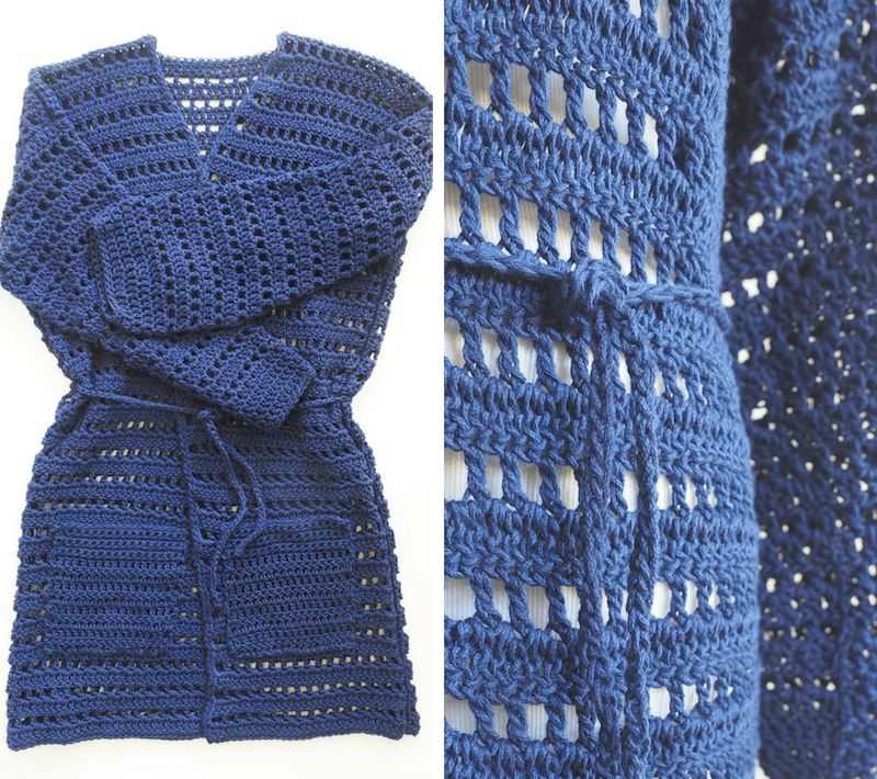 Belted Kimono Cardigan Crochet Pattern