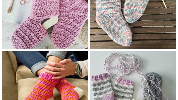 Our 12 Favorite Cozy Crochet Sock Patterns