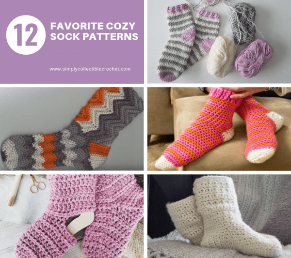 Our 12 Favorite Cozy Crochet Sock Patterns #crochetsocks #crochetpatterns #crochetlove