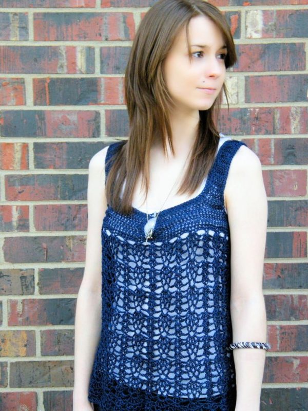 Clarice Sleeveless Top Down Summer - Every one of these free crochet summer top patterns are cute and stylish. Grab a crochet hook and start making summer tops for everyone in your life. #FreeCrochetPatterns #CrochetSummerTops #CrochetSummerTopPatterns