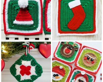 10 Holiday-themed Granny Square Patterns