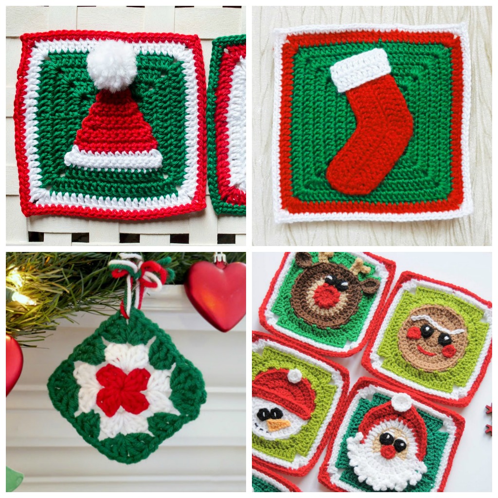 12 Holiday-themed Granny Square Patterns - This holiday season have tons of fun creating these fun and festive granny squares crochet patterns for whatever project you have in mind. #grannysquarepatterns #crochetpatterns #Holidaygrannysquarepatterns
