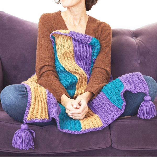 Bright Stripe Blanket - This list of 17 easy crochet afghan patterns has a good variety of styles and stitches that will allow you to flex your crochet muscle. #easycrochetafghanpatterns #crochetafghanpatterns #crochetpatterns