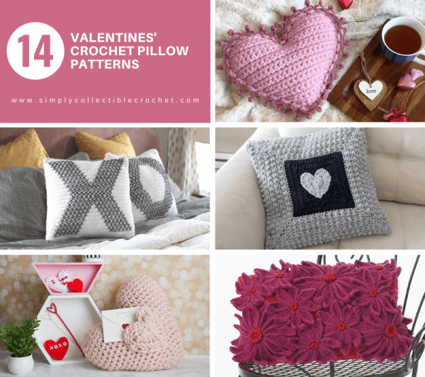14 Valentines' Crochet Pillow Patterns - Start making these cuddly crochet pillows, and you’ll have all the hearts you can give when the day of love arrives! #crochetpillows #crochetpatterns #valentinecrochetpillows