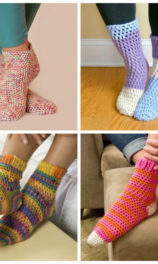 15 Free Crochet Sock Patterns to Keep Your Toes Warm