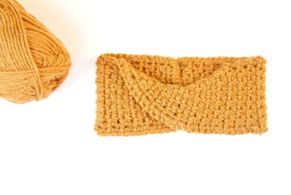 Golden Fave Twist Headband Crochet 