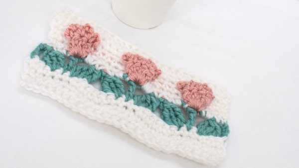 Floral Afghan crochet border pattern