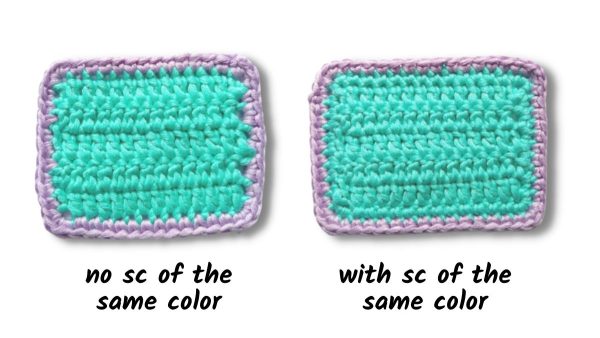Difference between no single crochet vs with single crochet