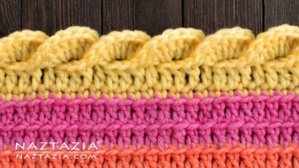 Crochet with a wavy shell border edging