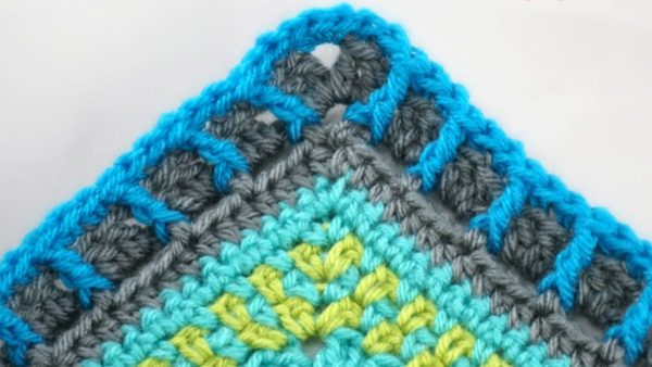 Crochet stitch with a windows border pattern