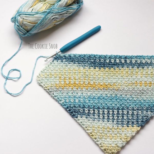 C2C Moss Stitch Crochet Washcloth WIP