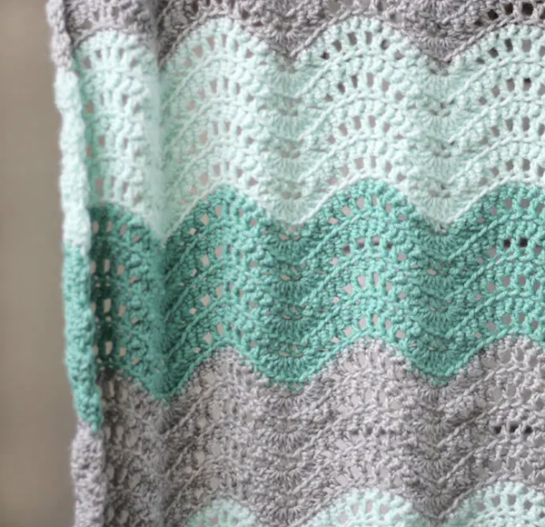 Feather and Fan Baby Blanket 