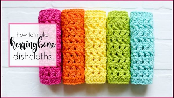 Simple Crochet Herringbone Dishcloths 