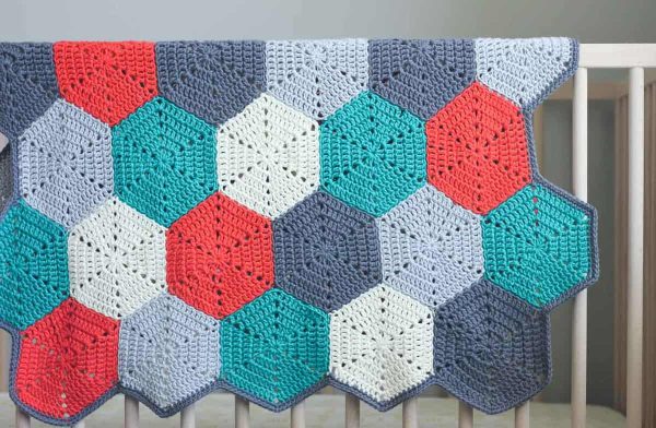 Happy Hexagons Crochet Blanket 