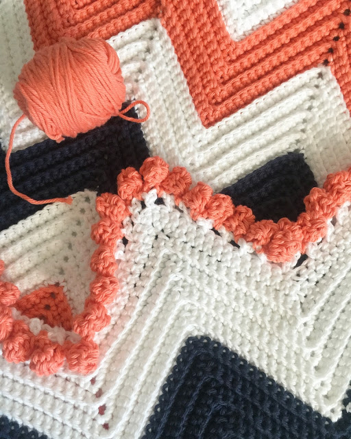 Single Crochet Chevron Baby Blanket