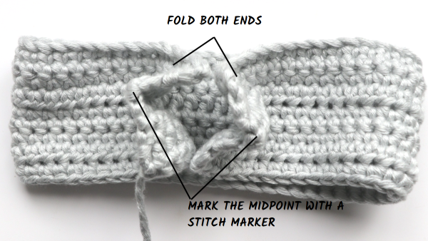 step-1 How to make the twist in the crochet twisted headband