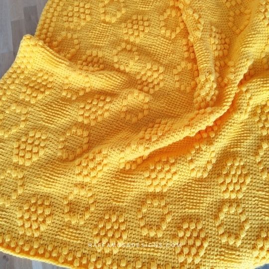 Beehive Honeycomb Tunisian Baby Blanket 