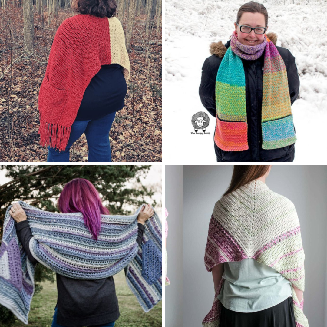 30 Free Pocket Shawl Crochet Patterns