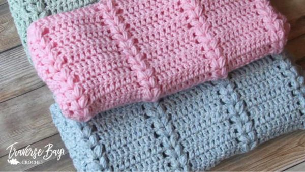 Braided Puff Crochet Baby Blanket