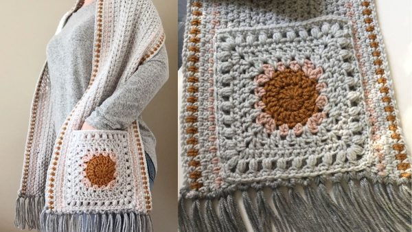 Hip Granny Crochet Pocket Shawl
