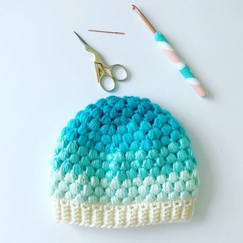 ombre crochet baby hat