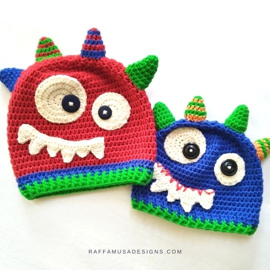 monster crochet baby hat