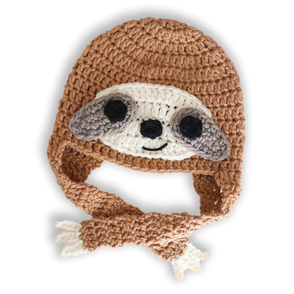 sloth crochet baby hat