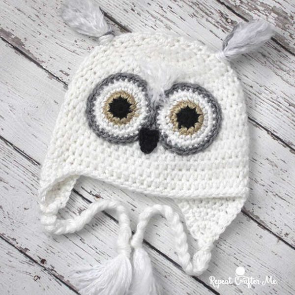 owl crochet baby hat