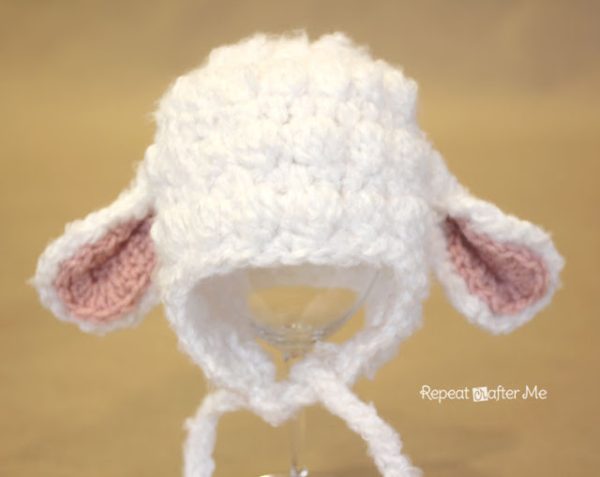 lamb crochet baby hat