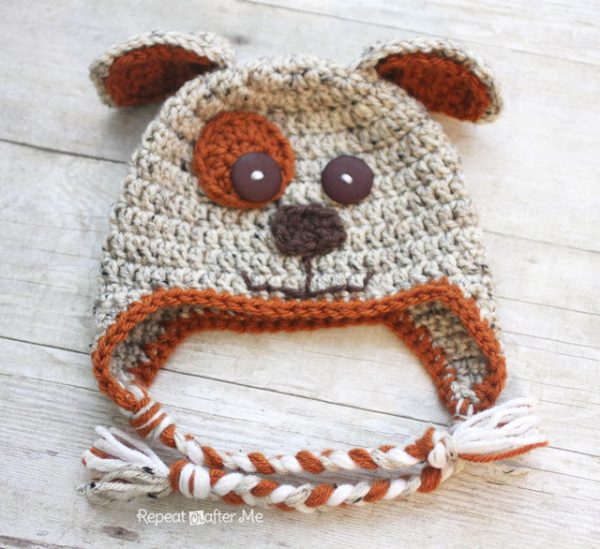 puppy crochet baby hat