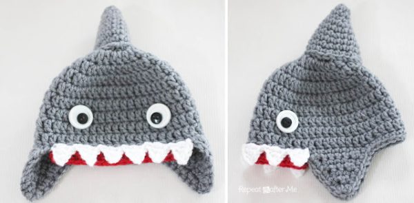 shark crochet baby hat