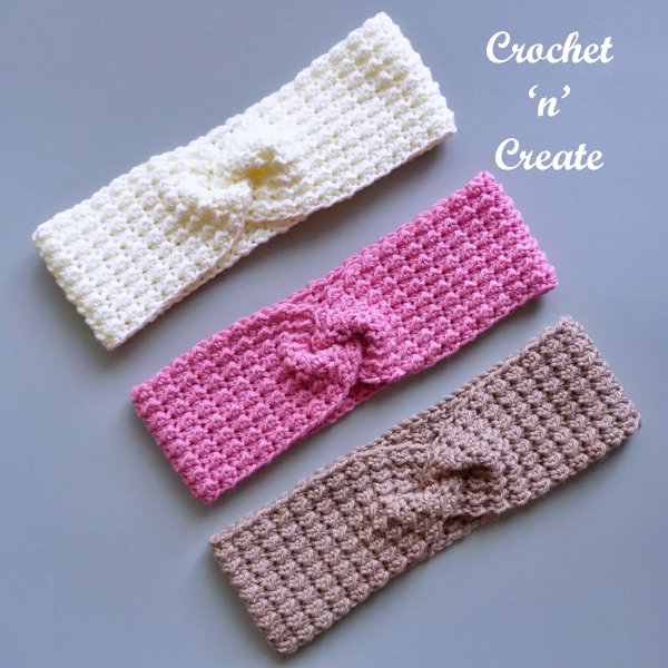 Ladies Twisted Crochet Hairbands