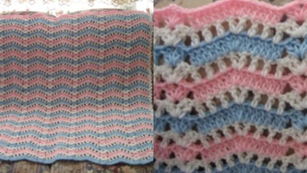 Crochet Ripple Baby Afghan Blanket