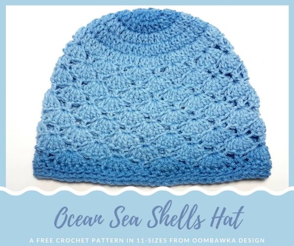 seashells crochet hat